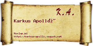 Karkus Apolló névjegykártya